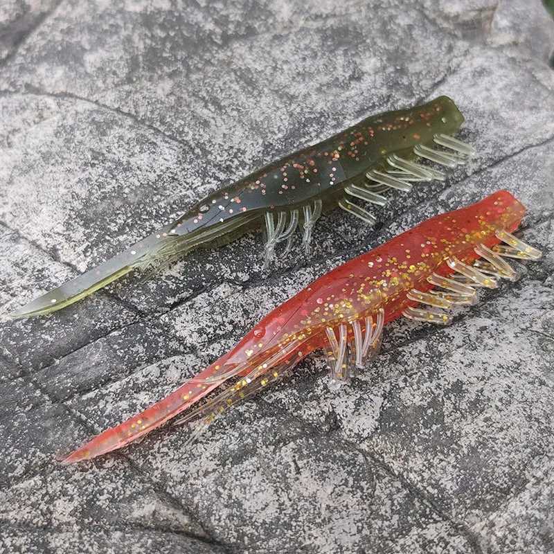 60mm 98mm Soft Silicone Bait Biting Shrimp Carp Bass Pike Fishing Lure Gamba Gambas Gambita LureSea Worm Swimbait Rockfishing Z250411