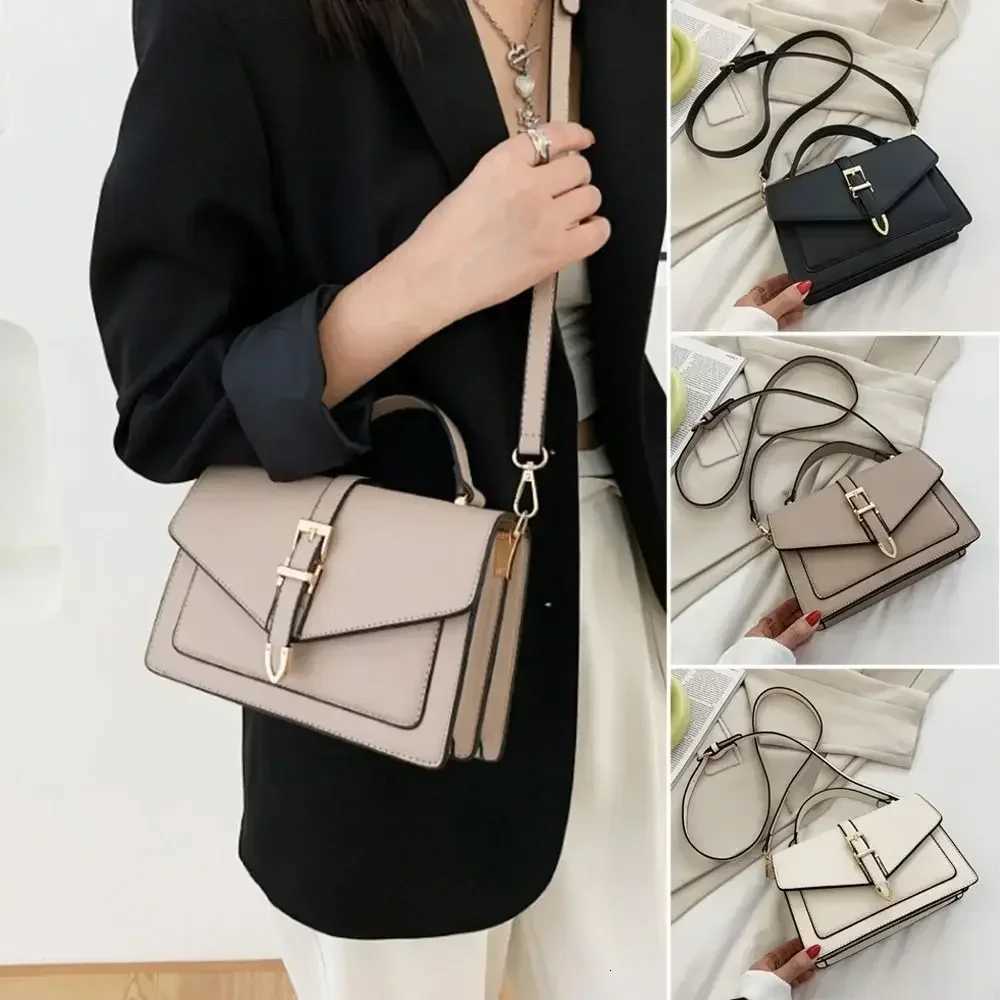 Fashion Handbag Ladies Solid Color Simple Crossbody Bag Women Stylish PU Leather Messenger Shoulder Bag Leisure BagT2511112