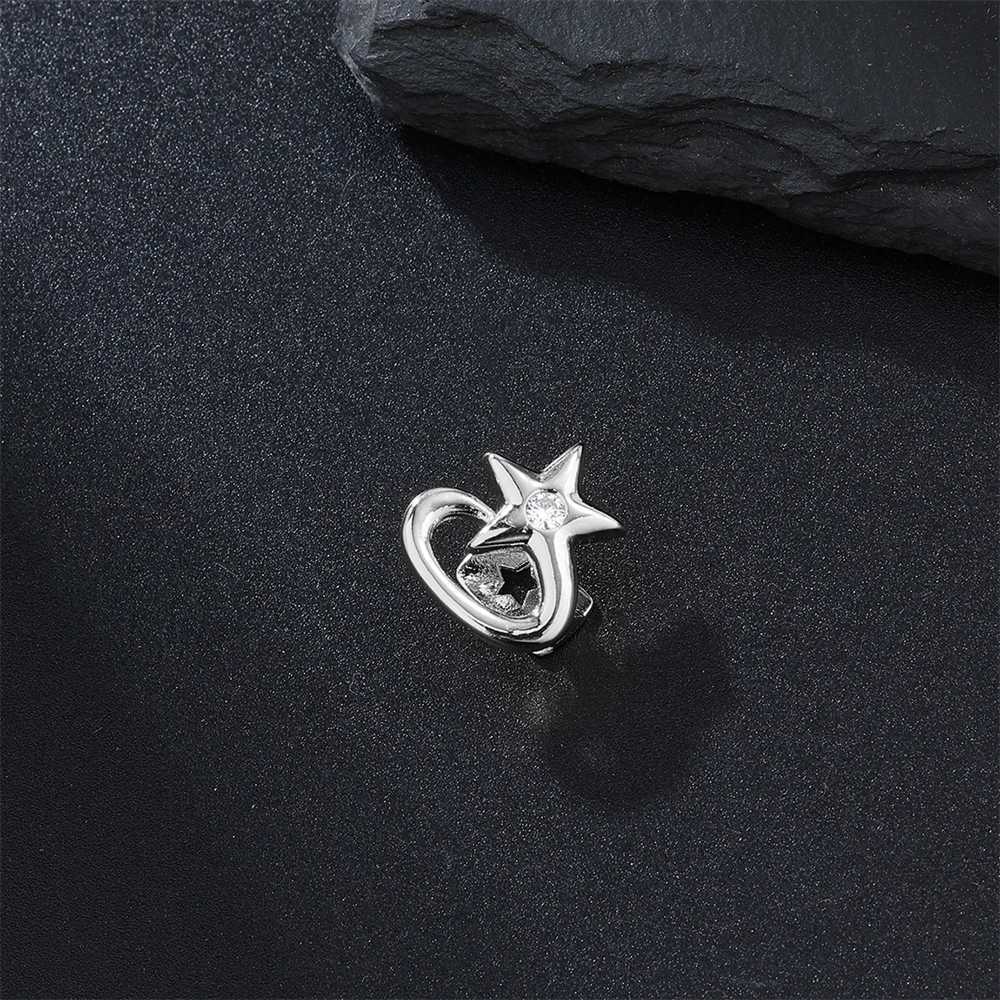 2024 Fashion Single Star Teeth Grillz Hip Hop Copper Ice Cube Zircon Hollow Teeth Grillz Womens Body Jewelry W250412