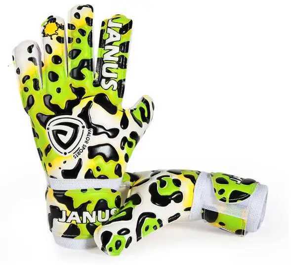 Janus size 3-7 new style kids finger protection soccer gloves professional children leopard soccer football GoalkeeperW251112
