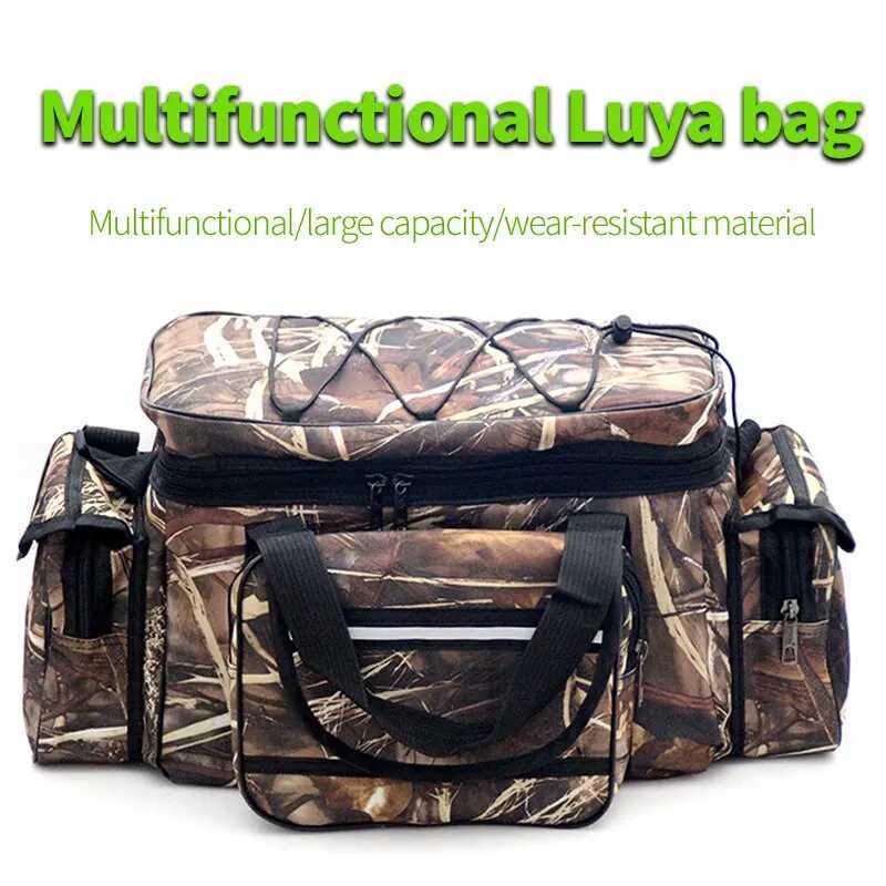 Waterproof Fishing Bag Nylon Large Capacity Multi Purpose Fishing Tackle Two Layer Waterproof Outdoor Shoulder Bags Z250411