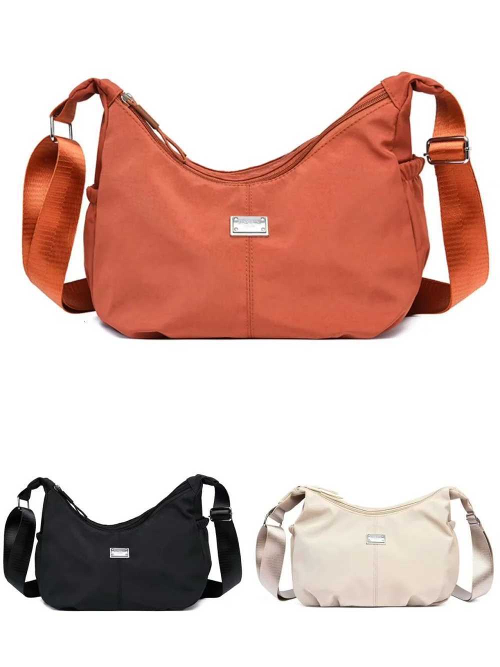 Casual Pleated Shoulder Bag Womens Dumpling Bag Office Ready Single Crossbody Bag Fashionable Soft Nylon Square Shape BagT2511112