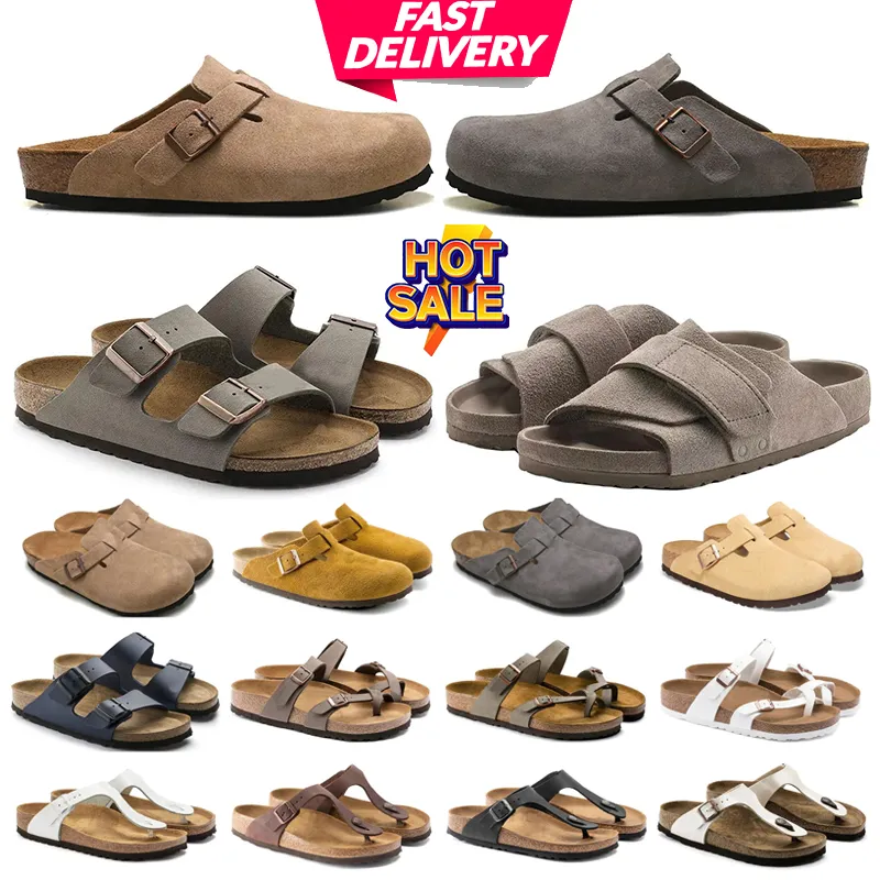 designer clogs Women Men sandals slippers birocks clog Flat Soft Fluffy Fashion Suede Taupe Summer Leather Grey sliders Beach outdoor slides shoes