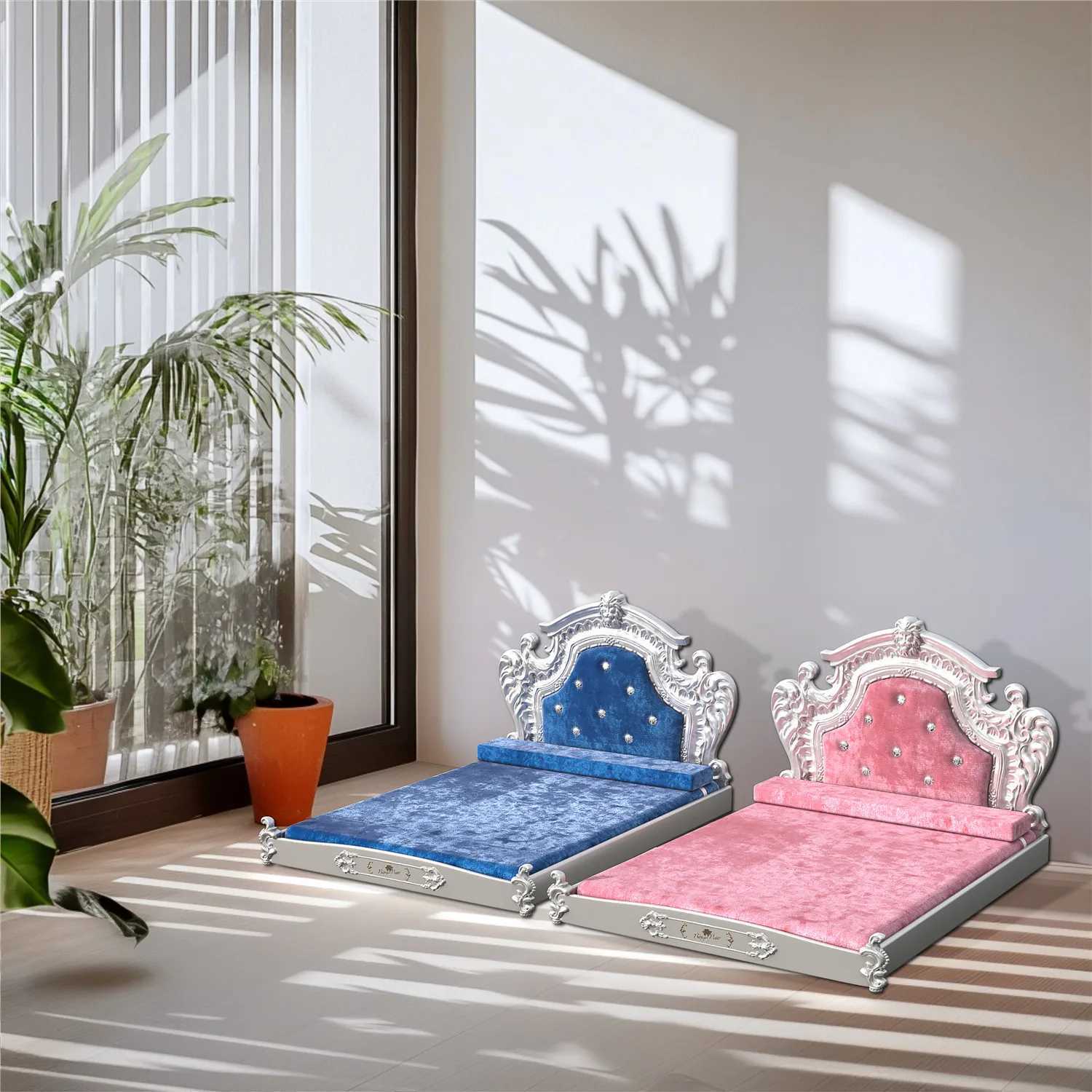 Bingo Paw Luxury Pet Bed with Top Panel Dutch Velvet Dog and Cat Bed Suitable for Medium to Large sized Dogs European Noble Pet Bed X250412