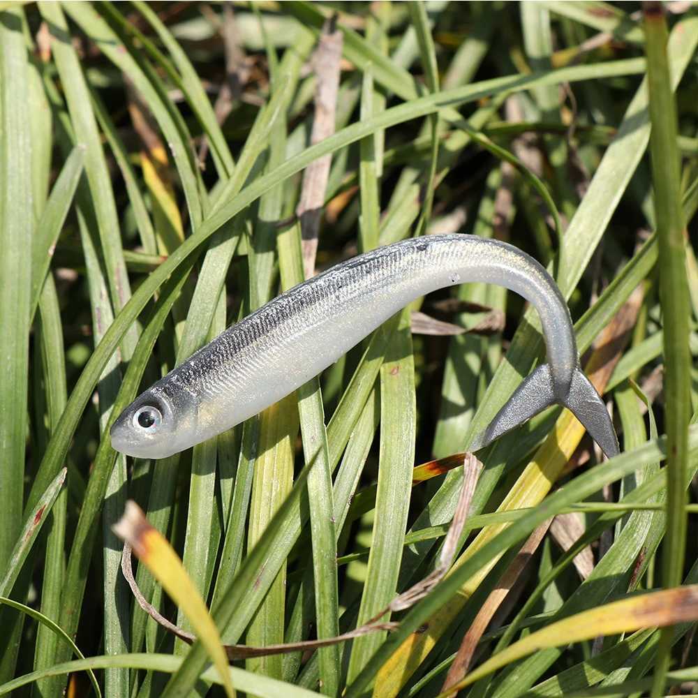 10PCS Black Minnow Jerk Shad Maggot Worm Bait 8cm/2g Soft Silicone Fish Lure Saltwater Freshwater Fishing Jigging Wobbler Tackle Z250411