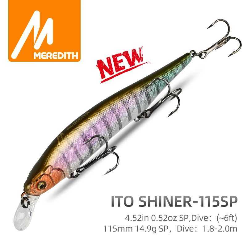 MEREDITH ITO SHINER-115SP Tungsten Weight System Top Fishing Lures Minnow Wobbler Quality Fishing Tackle Hooks For Fishing Z250411