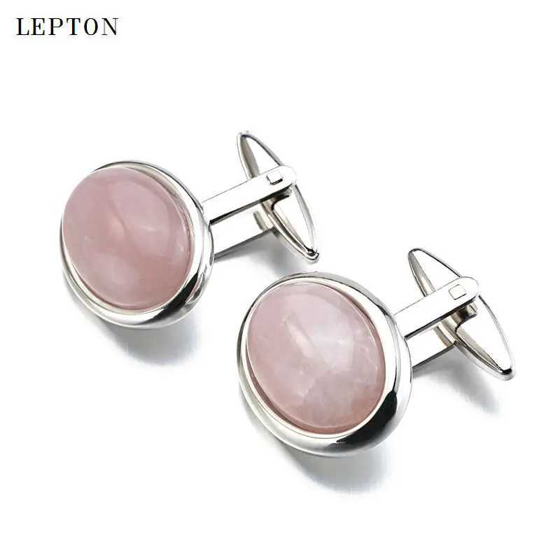 Hot luxury red agate mens shirt cufflinks Lepton high-quality oval stone cufflinks Lepton jewelryT250412