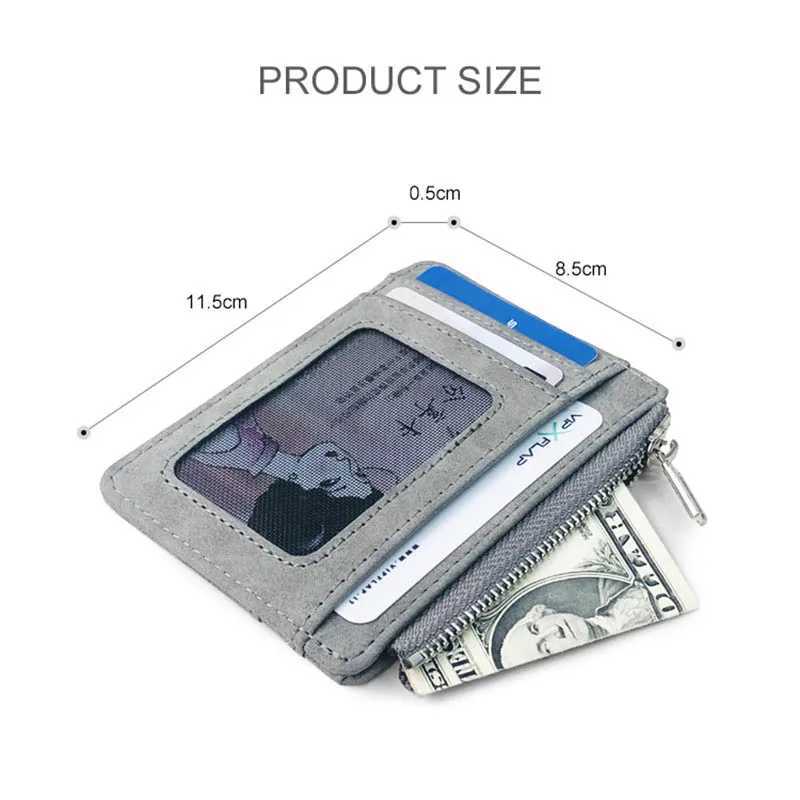 New simple mini mens leather wallet with coin pocket small card holder ultra-thin mens wallet used for bank card ID card cases Z250411