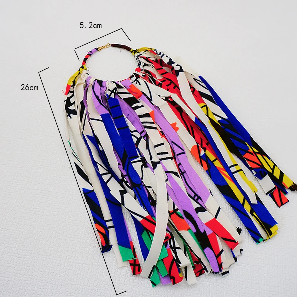 Big Round wax fabric Earrings Handmade Earring Multicolor Tassel Earrings For Women Thread Long Dangle Drop Earrings Party Gifts 250411