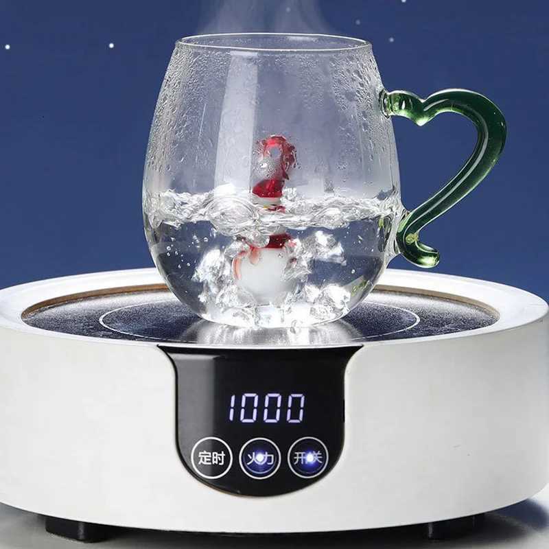 Christmas 350ml Christmas Glass Cup Creative Chriatmas Tree Snowman Animal Shape Single Layer Glass Cups Home Juice Cold Drink Cup Gifts Y251112
