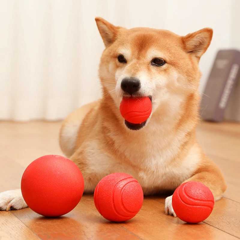 High Quality Madden S-XL size solid rubber bouncing bite resistant and indestructible dog training interactive pet toy plush ball T2504012