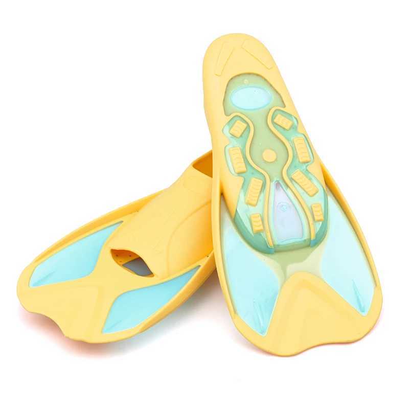 Girl/Boy Short Light Swimming Diving Fin Inflatable Foot Flip Cover Childrens Diving Fin Beginner Swimming Equipment Portable DropY250412