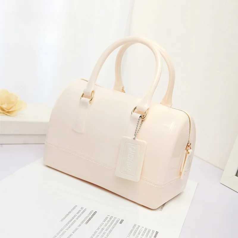 1 Jelly Cross Shoulder Bag PVC Transparent Pillow shaped Handbag Macar Colorful Womens Casual Handbag European StyleXJ250412