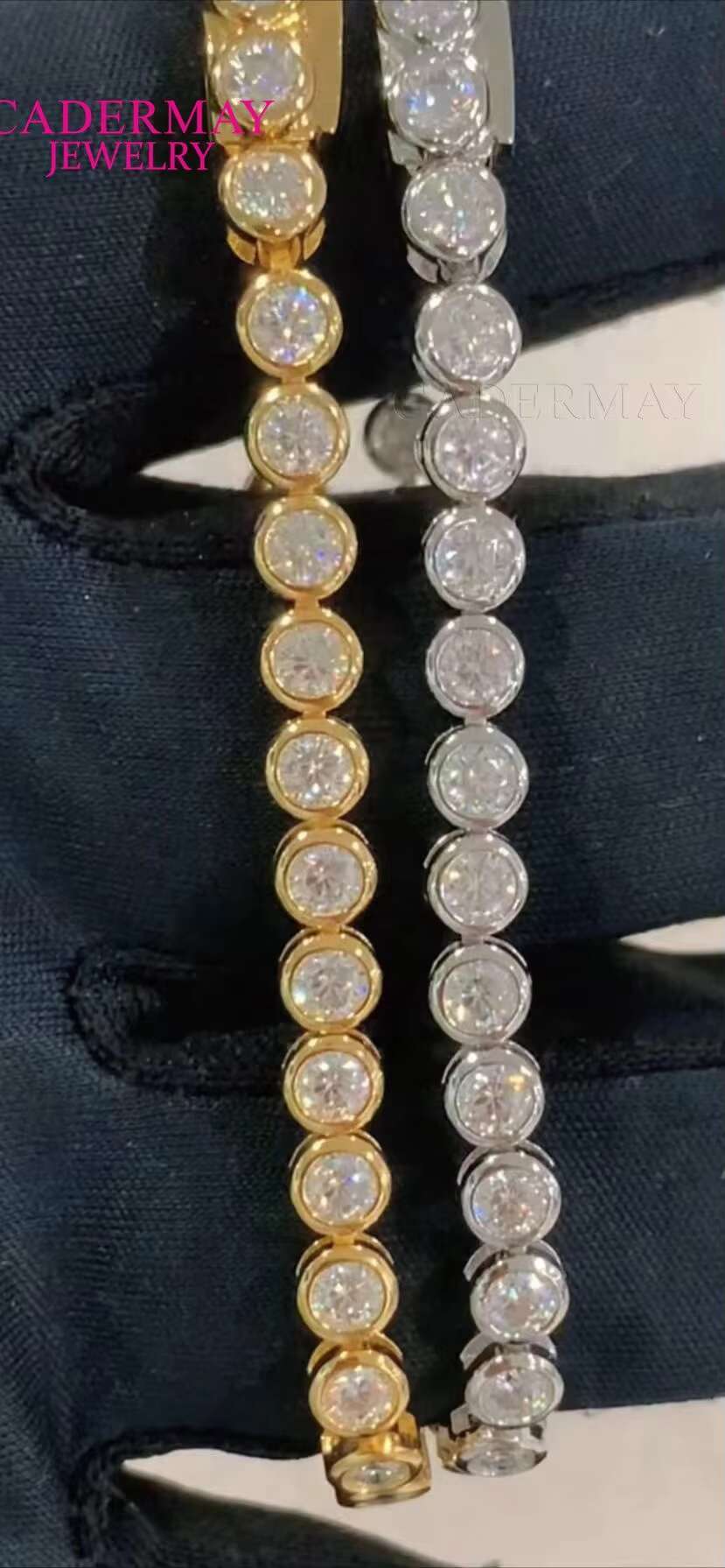 Bezel Moissanite Tennis Bracelet 925 Sterling Silver 3mm 4mm 5mm Trendy Hip Hop Jewelry Iced Out Diamond Tennis Bracelets