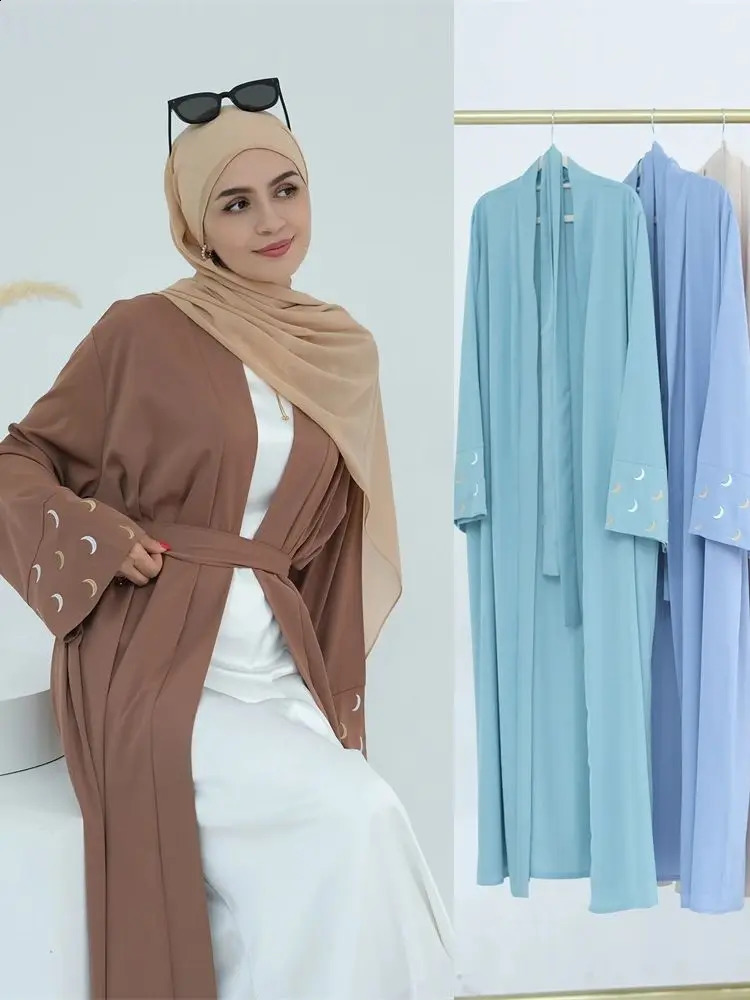 Ramadan Moon ed Abaya Kimono Damen Dubai y Islamic Muslim Kaftan Modest Dress Ka Caftan Abayas Women 250411