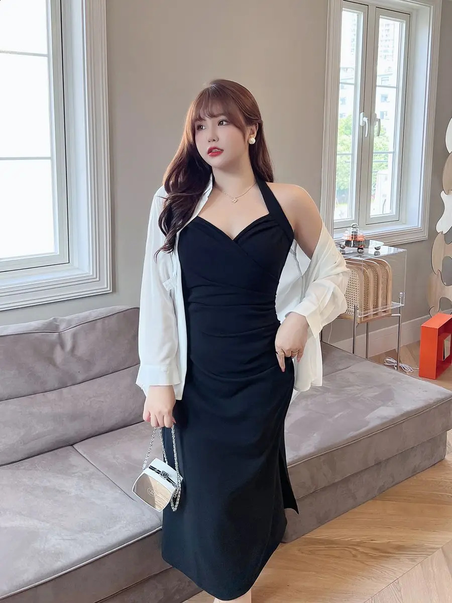 SpringSummer Womens Sleeveless Vneck Long Strap Dress Club Sexy Slimming Size XL to 4 Maximum 100KG 250411