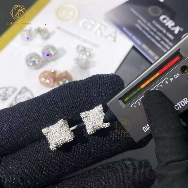 RTS Jewelry Stud Earring Shine D Color VVS Moissanite Diamond925 Sterling Silver Luxury Vvs Moissanite Stud Earring