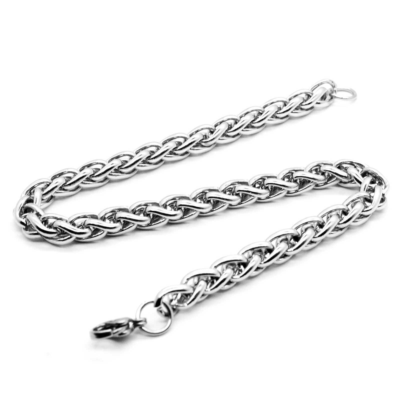 1PC 19-25cm Stainless Steel Bracelets Curb Cuban Silver Color Classic For Men Dragon Link Chain Bracelets Anklet Fashion JewelryC250411