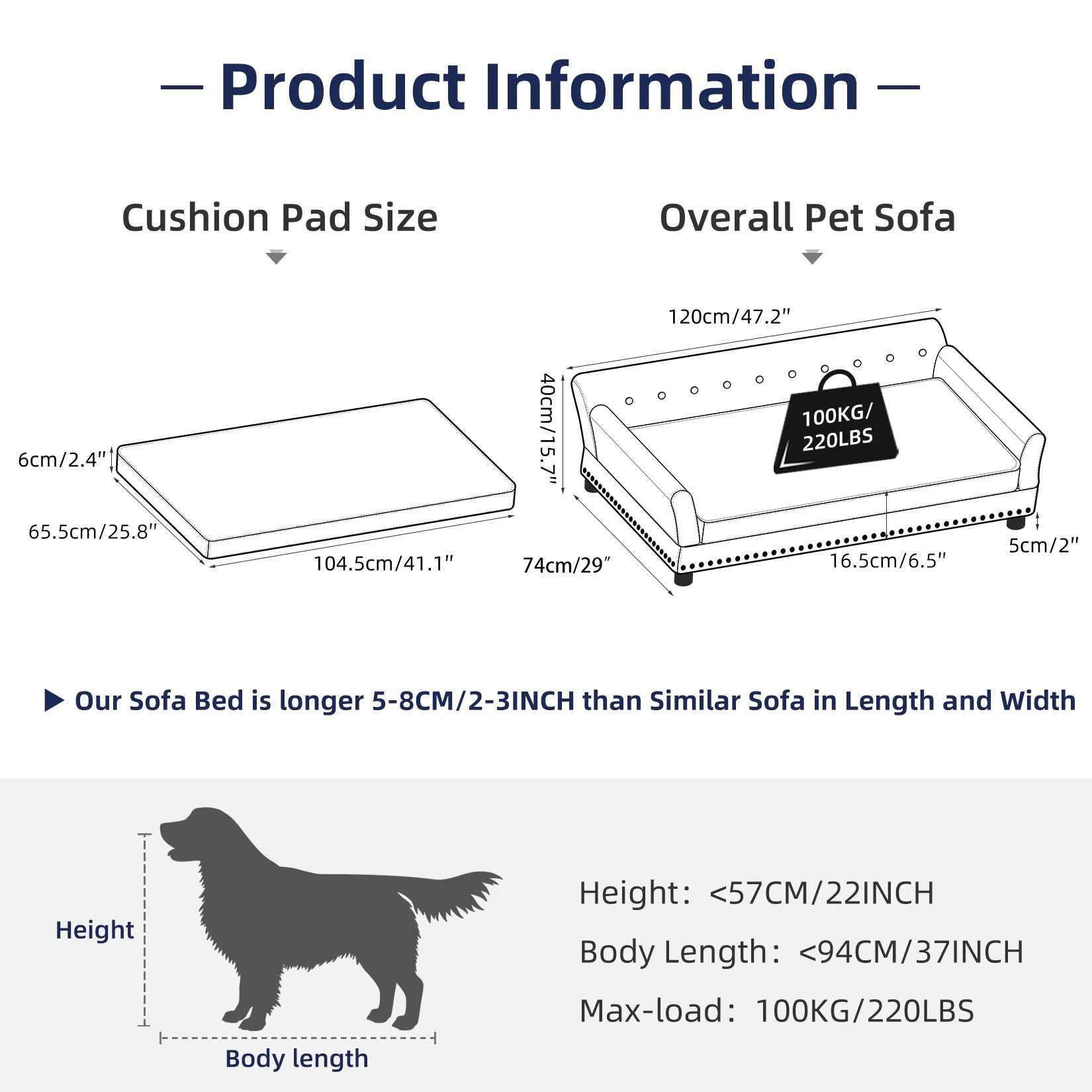 Dutch velvet decorated pet lounge chair dog bed sofa sofa bed solid wood legs detachable mat pet supplies L XXL X250412