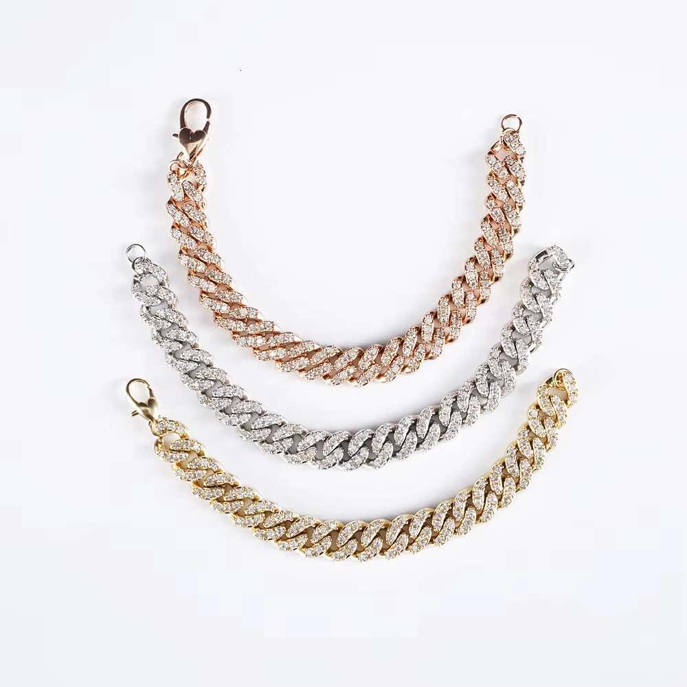 12mm 18k Gold Cuban Chain Baguette Hip Hop Jewelry Necklace Wholesale
