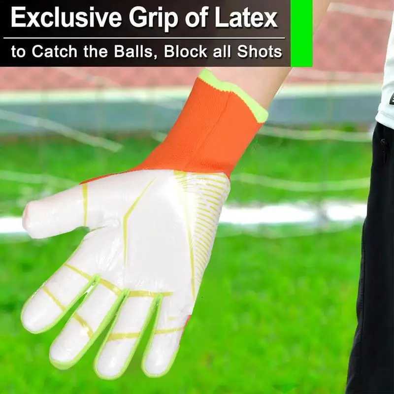 Silicone Soccer Goalkeeper Gloves Anti-slip Goalie Glove Football Goalie Gloves Finger Protection Soccer Equipment All For FootbW251112