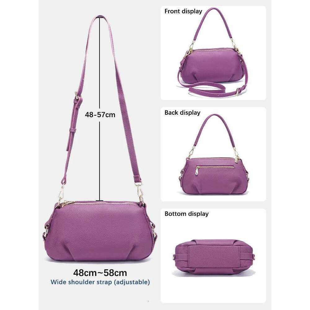 Designer Bag Zency Women's Genuine High Quality Small Simple Pillow Handbag Female Shoulder Crossbody Ladies Leather Bag