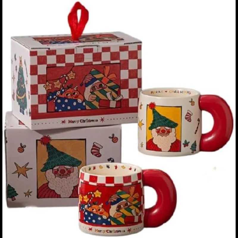 Christmas 20 Oz Ceramic Christmas Coffee Mug with Handle Novelty Festival Gifts for Christmas with Gift Boxset of 2AB Y251112