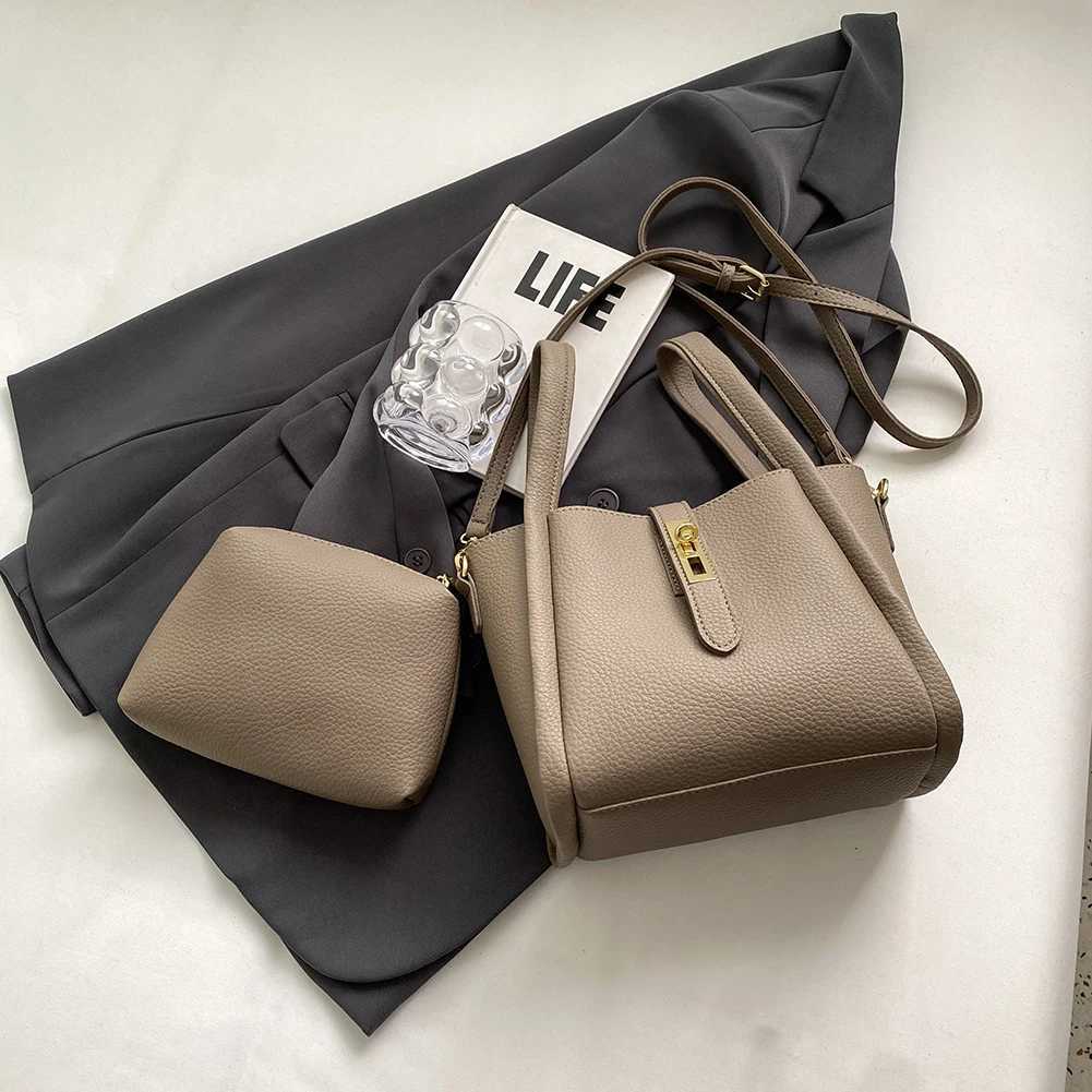 Fi handbag womens bucket bag large capacity magnetic closed shoulder bag cross body bag solid handbag work travelXJ250412