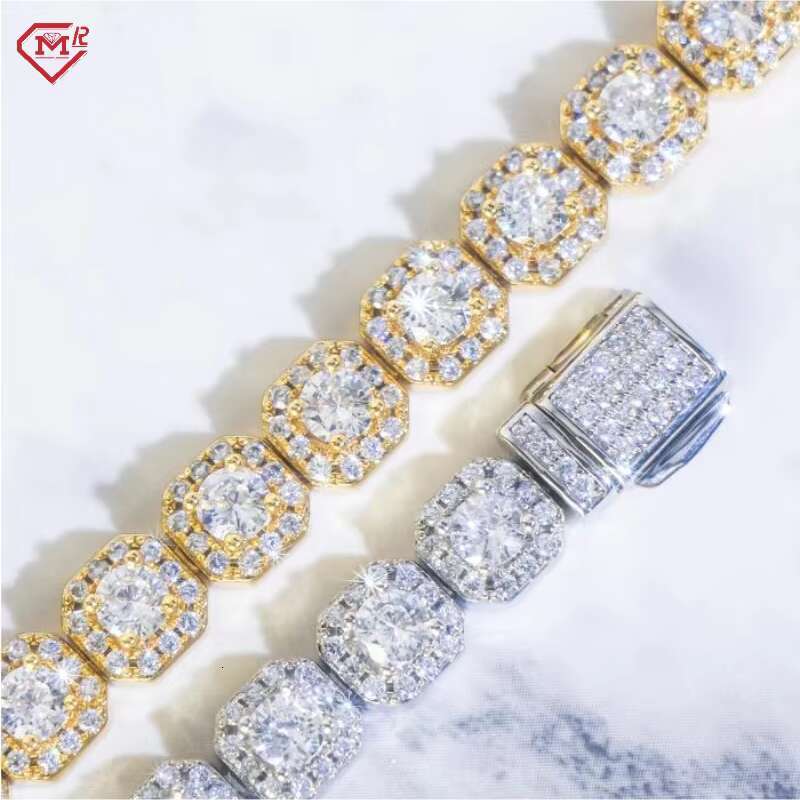 7MM Hip Hop Necklace Tennis Chain Claster 925 Sterling Silver Vvs Iced Out Moissanite Tennis Chain
