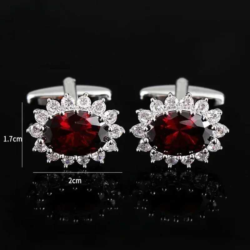 Mens luxury rhinestone crystal cufflinks French shirt cufflinks mens business banquets cocktail parties weddings anniversary giftsT250412
