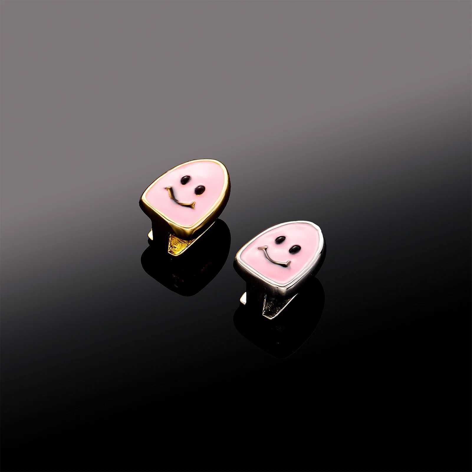 Single smiling face cute oil dripping tooth set gold-plated version suitable for male and female rap streets W250412