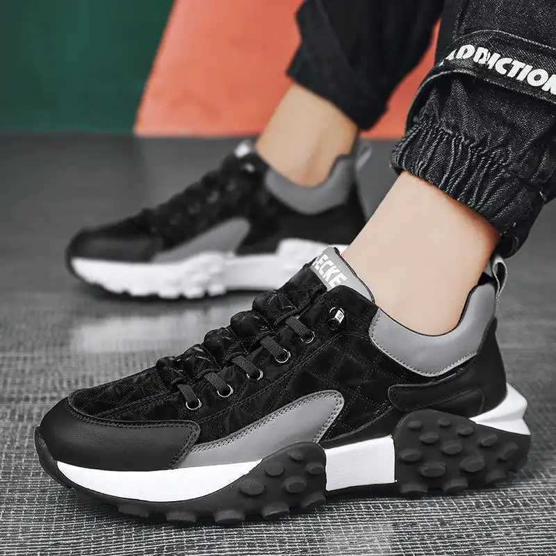 Mens orthopedic lightweight sports shoes sports running casual dad shoes mens Versatile Elevated anti slip thick sole W250412