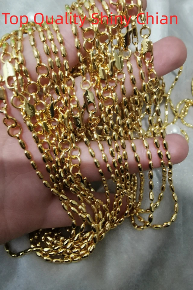 With 18K Gold Beads Chian Real Pearl Choker Necklace er T Show Runway Gown Rare INS Japan Korean Boho Top 250407