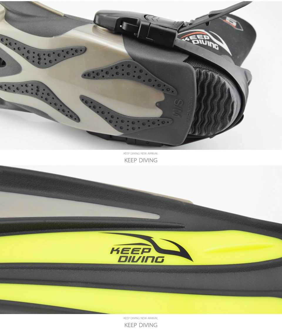 Keep Diving Open Heel Scuba Diving Long Fin Adjustable Inflatable Swimming Flip Cover Special Diving Boots Shoes Single Fin EquipmentY250412