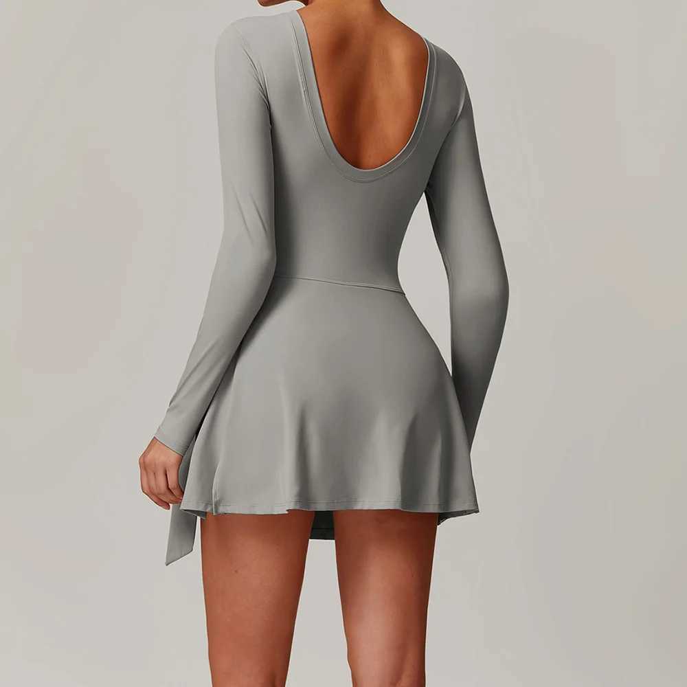 Womens Gym Jumpsuit Fitness Suit Short Sets V Back Sports Overalls Tracksuit Yoga Clothing Tennis Skirt Workout Sportswear J251112