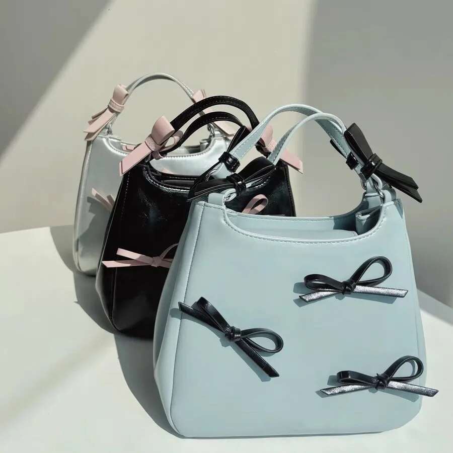 Ballet Style Bow Portable Messenger 2024 New Sweet Girl Bucket Vegetable Basket Commuter Shoulder Bag
