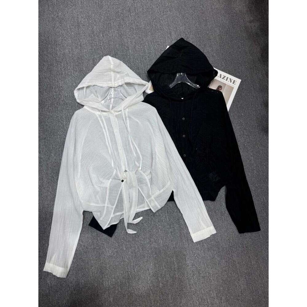 New Summer Light and Thin Ice Silk Sunscreen Clothes for Women, Loose and Slim Sunscreen Clothes, Thin Coat, Hooded Top, Trendy