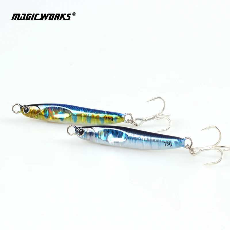 MAGIC WORKS Metal Jig Fishing Lures Shore Micro Sea Fishing Lure Tackle 10g 15g For Hard Artificial Bait Fishing Goods Tackle Z250411