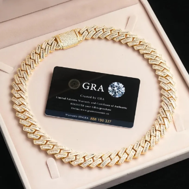 Hip Hop Inspired 22mm Moissanite Pendant with Cuban Link Chain Stylish Jewelry Accessory