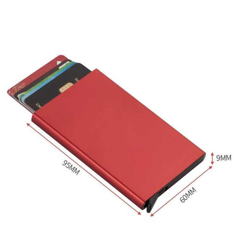 Anti theft ID card card holder door cardboard box thin aluminum metal wallet pocket bank womens card box Z250411