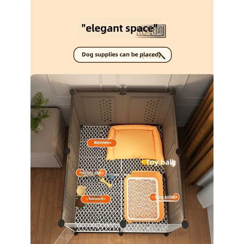 Dog Cage Small and Medium sized Teddy Bear Indoor Dedicated Single Room Bathroom Dog House with Built in Toilet Pet Cage X250412