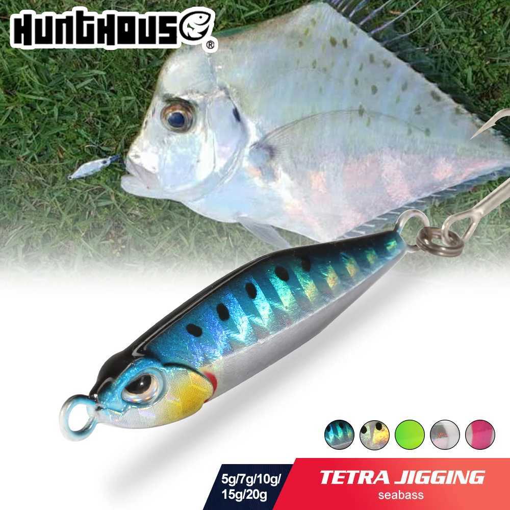 Hunthouse Metal Jig Fishing Lure Slow Sinking Hard Bait Micro Pitch Spoon Jigging 5g 7g 10g 15g 20g Casting Pike Fish Tackle Z250411