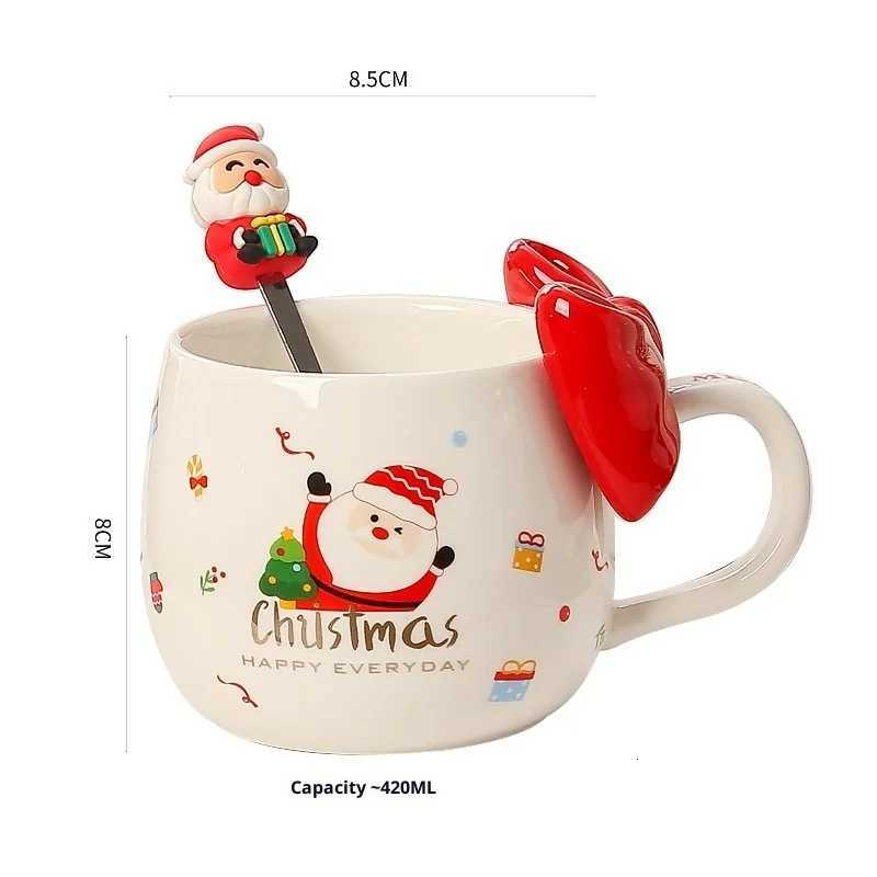 Christmas 2025 New Cute Christmas Ceramic Mug with Bow Stylish Cute Bow Mug Coffee Cup for Home Perfect Holiday Gift and Party Favor Y251112