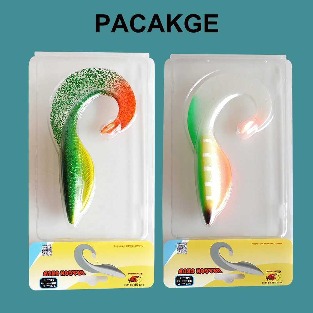 ESFISHING NEW Big Soft Baits Dragon Grub 150mm Silicone Wiggling Tail Pike Pesca scented Isca Artificial Fishing lure Z250411