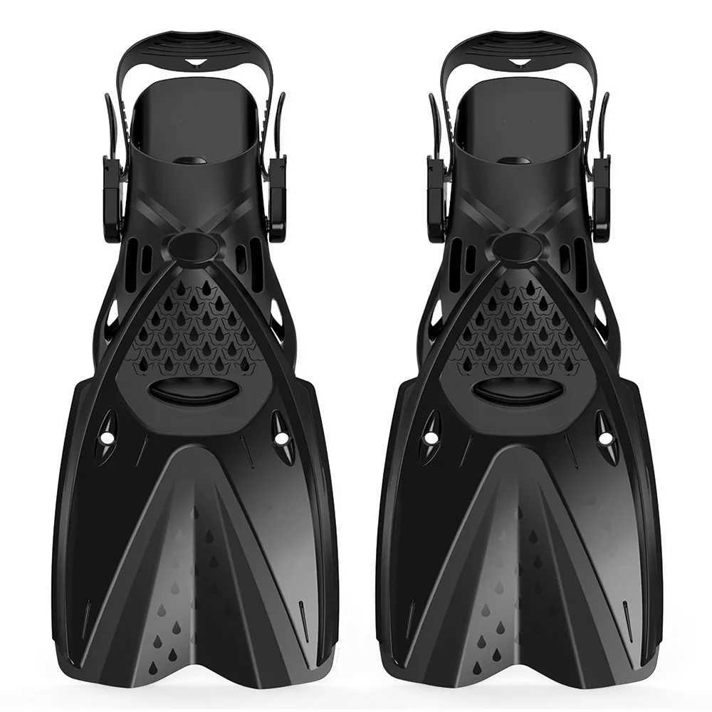 Adjustable Short Snorkel Foot Swimming Flip Cover Fins Beginner Water Sports Equipment Portable Diving Flip Cover Male and FemaleY250412