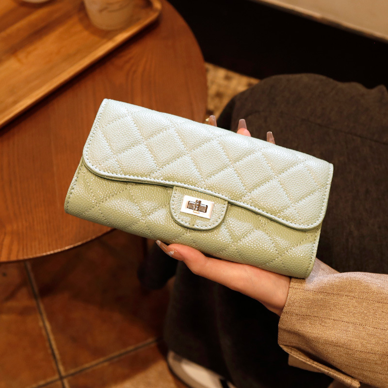 Genuine leather long women's wallet new style crossbody small bag chain bag cowhide wallet with multiple card slots