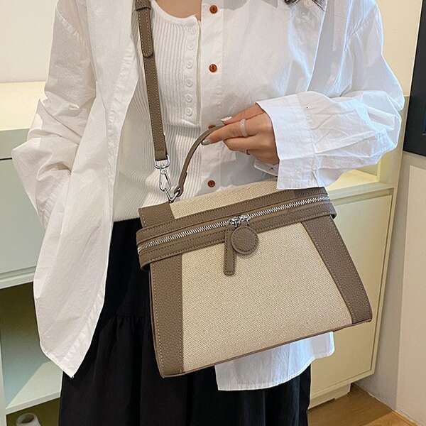 2025 Luxury Canvas Kelly Bag High Quality Designer Elegant Crossbody/Shoulder Bags Women Handbags Tote Color-Blocking Design