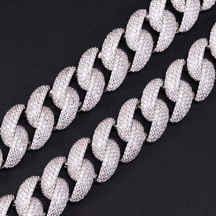 Customizable 4Rows 17mm Wide Heavy Miami Style Sterling Silver Moissanite Necklace Cuban Chain Mens Hip-hop Necklace