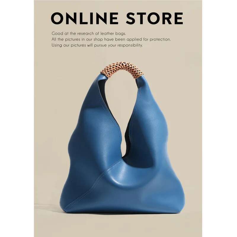 Versatile Women's Tote Cow Leather Underarm Woven Design Single Shoulder Portable Big Bag For Women 2052
