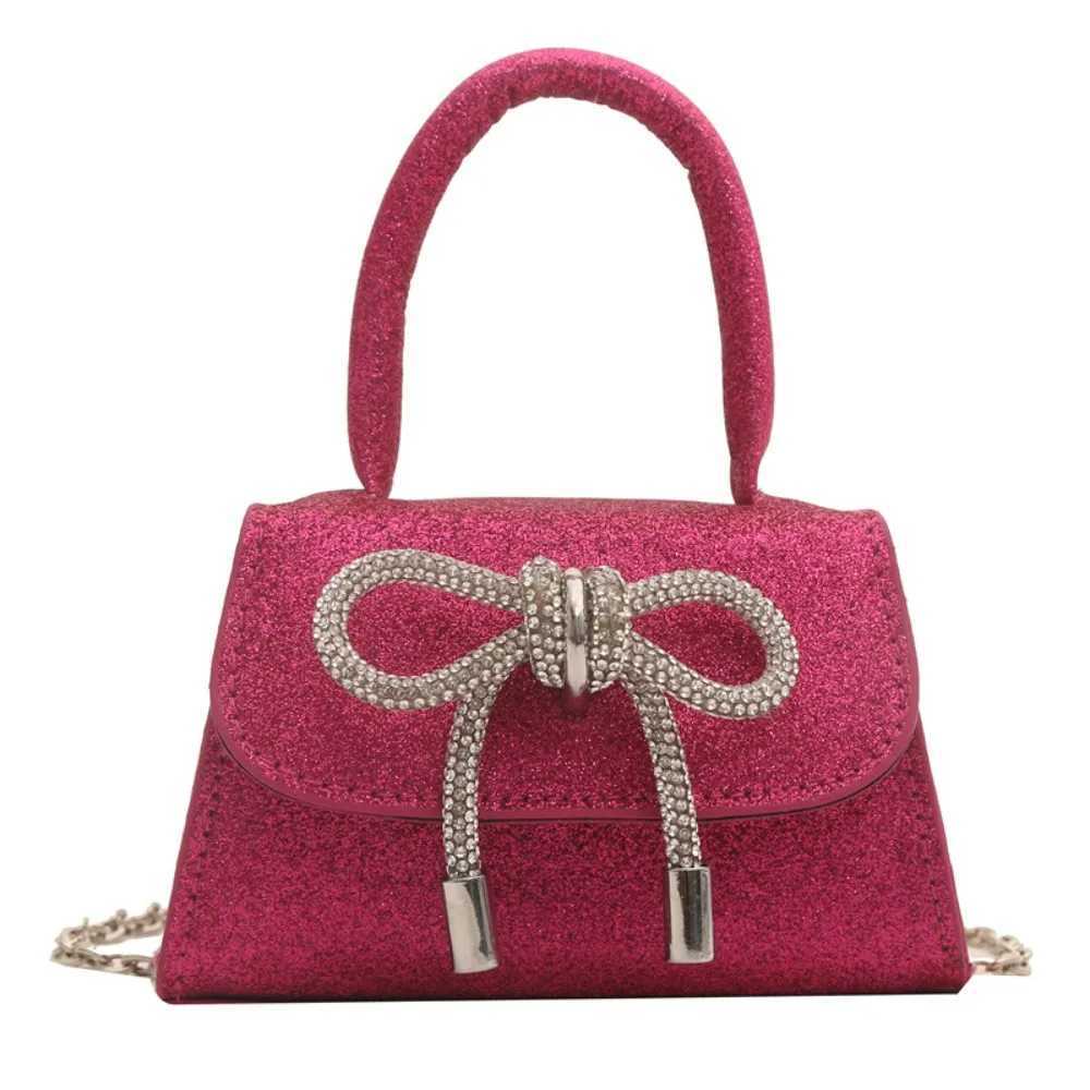Womens Bow Shoulder Bag New Solid Color Fashion Messenger Bag Fashion High Capacity Mini HandbagXJ250412